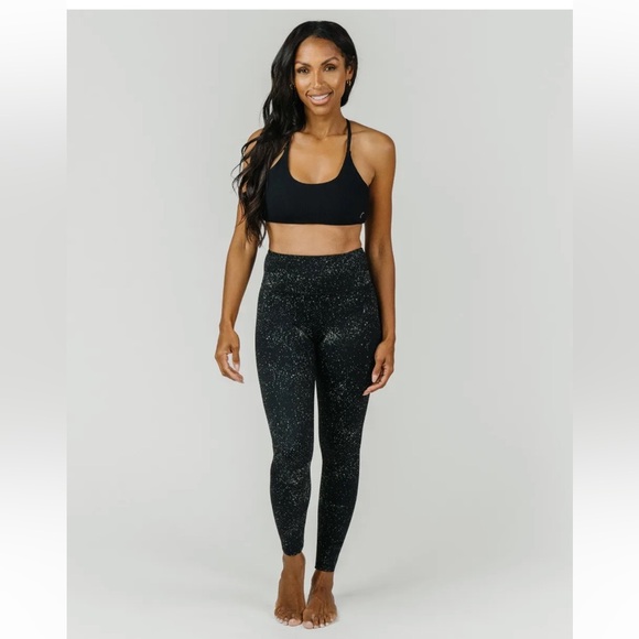 Zyia Black Reflective Light n Tight Hi-rise 24" Leggings Sz 8-10 - Picture 3 of 10